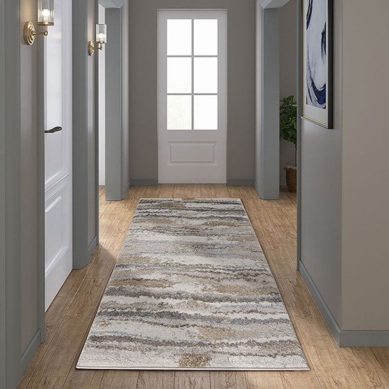 Riley Watercolor Abstract Stripe Woven Area Rug